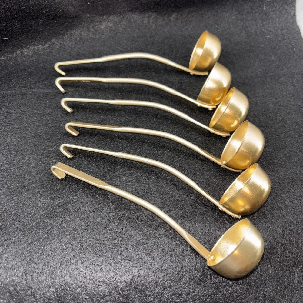 Vintage Chadwick Miller Co. Mini Gold Tone Aluminum Ladles Made In Japan 6pc
